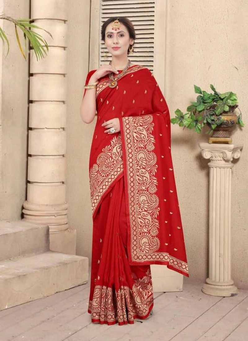 NARI SHEHNAZ Latest Designer Fancy Wedding Wear Vichitra Bloming Silk Heavy Resham And jari Embroidery Work With Siroski Hot Fix Stone Work Saree Collection